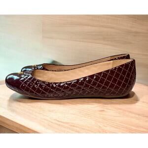 Tory Burch Quilted Patent Leather Kent Ballet Shoes Size 8.5M